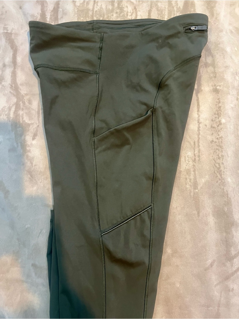 lululemon athletica Olive Green Zippered Active Leggings - Picture 4 of 10